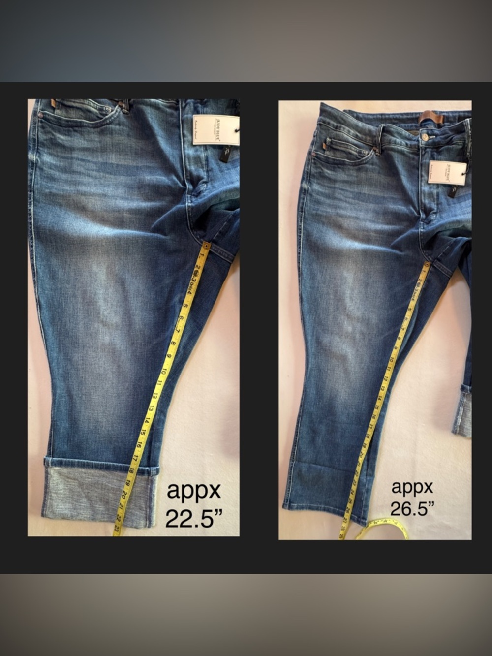 NWT Judy Blue Capri Med Blue Cropped Jeans JB78114 Tummy Control Top (22W) - Picture 10 of 16